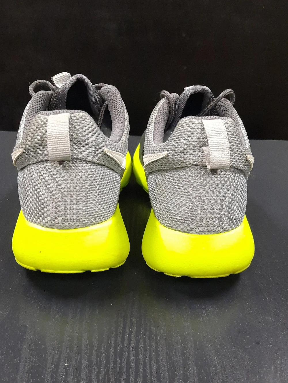 Nike Gray Mesh Sneakers with Neon Yellow Soles
